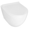 Унитаз подвесной БЕЗОБОДКОВЫЙ (490х360х360) С УЛЬТРАТОНКИМ СИДЕНЬЕМ МИКРОЛИФТ 22559  фото  в интернет-магазине Санкомп