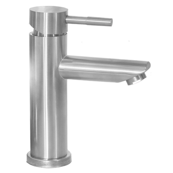 Смеситель нержавеющая сталь для раковины литой излив 115х110 мм фото  в интернет-магазине Санкомп