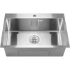 Мойка врезная нержавейка 650х450x200 мм С/О МАТОВАЯ с сифоном, 17851 фото  в интернет-магазине Санкомп