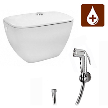 Бачок подвесной из КЕРАМИКИ ДЛЯ ДЕЗРАСТВОРОВ с гигиенической лейкой ПЛАСТИК 230х440х290, 2020  фото в интернет-магазине СанКомп www.sancomp.ru