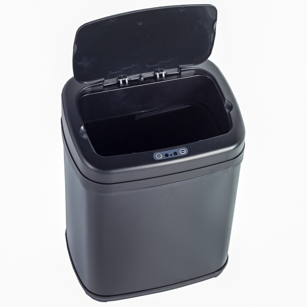 Ведро С АВТОМАТИЧЕСКИМ подъемом крышки 20 литров Черное, 21252 фото  в интернет-магазине Санкомп