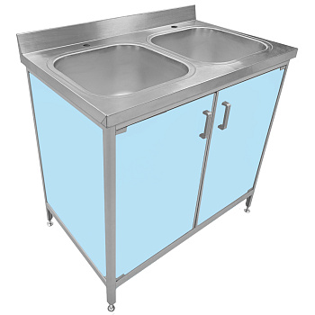 Мойка медицинская с тумбой стенки ПП, 900х600х900 мм, 24310 фото  в интернет-магазине Санкомп