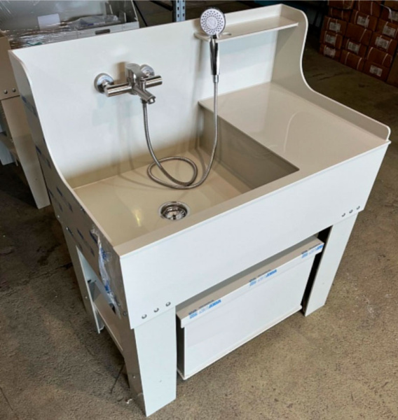 Ванна моечная с рабочей поверхностью с отстойником 1010х650х1170 мм, 22842  фото  в интернет-магазине Санкомп