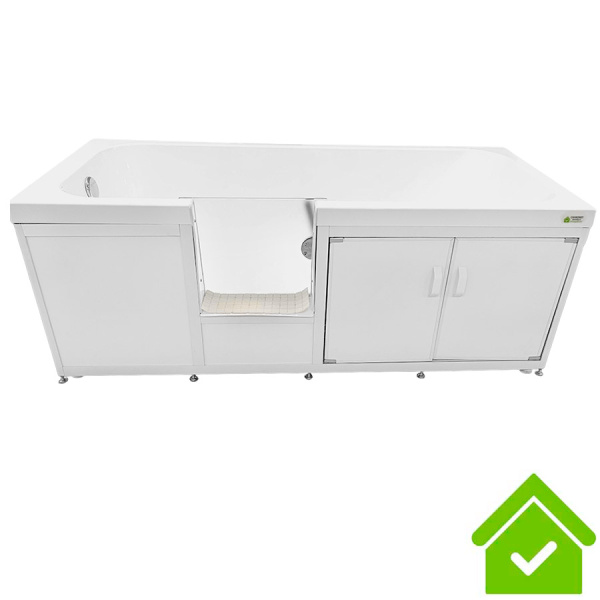 Ванна с дверью 1700х750х640 мм СЛИВ СЛЕВА, ДВЕРЬ Стекло СЛЕВА 500 мм от края, ОТКРЫТИЕ НАЛЕВО, 26556 фото  в интернет-магазине Санкомп