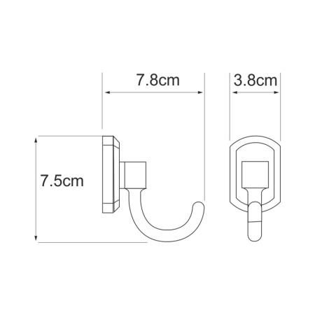 Крючок для ванной одинарный латунный хром 10805 фото  в интернет-магазине Санкомп