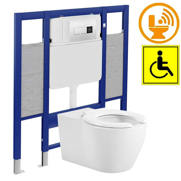 Унитаз для инвалидов МГН подвесной с инсталляцией СЕНСОР СИДЕНЬЕ БЕЗ КРЫШКИ, 27120 фото  в интернет-магазине Санкомп