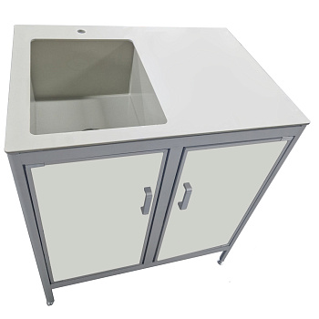 Стол-мойка одинарная, чаша из полипропилена, внутренние размеры 500х400х290, 800х600х850 мм, 25432 фото  в интернет-магазине Санкомп