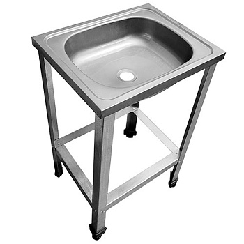 Ванна моечная AISI 201-0,4 мм цельнотянутая  435х375х160 Б/О каркас оцинкованный 500х400х870, 19537 фото  в интернет-магазине Санкомп