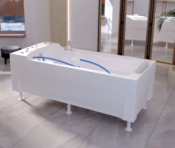 Ванна БАЛЬНЕОЛОГИЧЕСКАЯ 2200х1000х780 мм, слив, быстр. набор воды, смеситель, 2 ручки, кран, 20927 фото  в интернет-магазине Санкомп