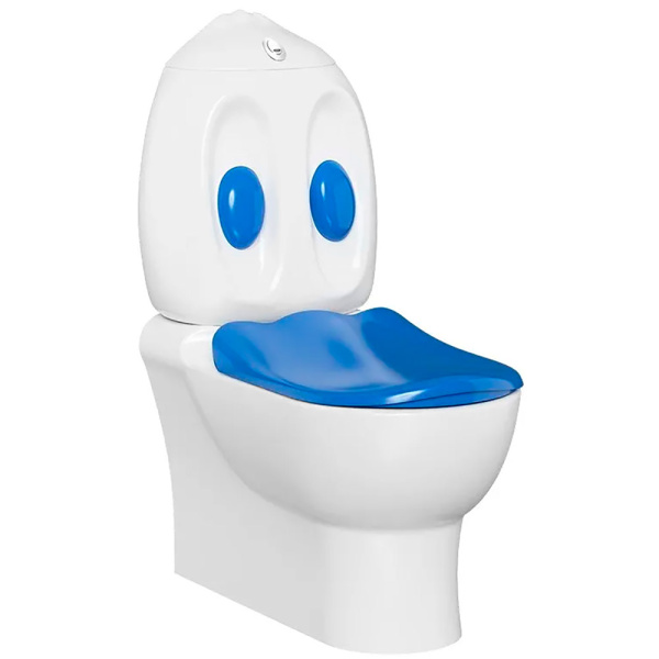 Унитаз-компакт детский с горизонтальным выпуском (550х337х735 (305)) сиденье синее, 20869 фото  в интернет-магазине Санкомп