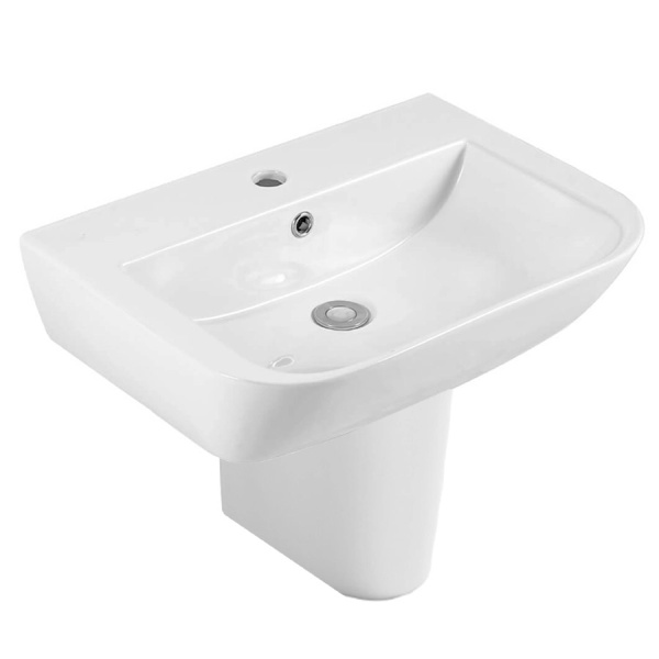 Умывальник 60 см с отверстием под смеситель в комплекте с полупьедесталом, 24916 фото  в интернет-магазине Санкомп