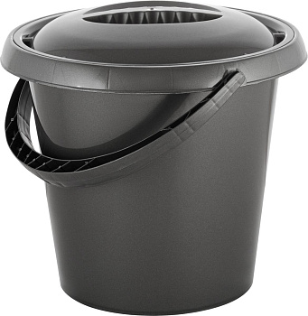 Ведро пластиковое 10 литров с крышкой Бордо, 20815 фото  в интернет-магазине Санкомп