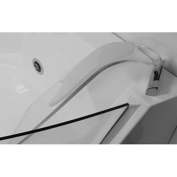 Ванна акриловая угловая гидромассажная с каркасом и стеклянной стенкой 1500х1500 мм, 26714 фото  в интернет-магазине Санкомп