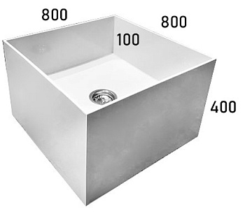 Поддон для уборочного инвентаря глубина 100мм, 800х800х400 мм, 20684 фото  в интернет-магазине Санкомп