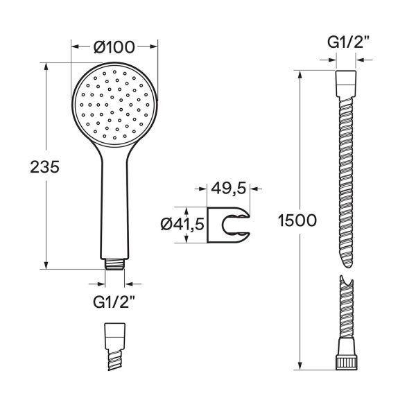 Смеситель для ванны настенный ОДНОРЫЧАЖНЫЙ, излив поворотный 32.5 см, лейка 1режим, 22758  фото  в интернет-магазине Санкомп