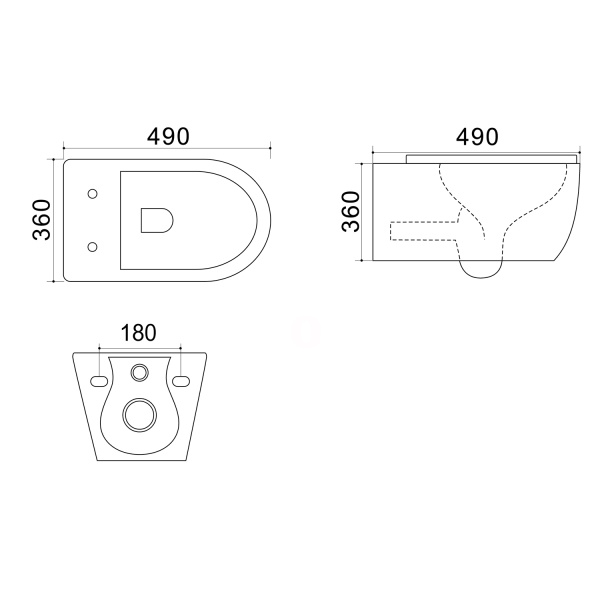 Унитаз подвесной БЕЗОБОДКОВЫЙ (490х360х360) С УЛЬТРАТОНКИМ СИДЕНЬЕМ МИКРОЛИФТ 22559  фото  в интернет-магазине Санкомп