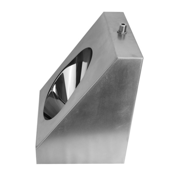 Писсуар из нержавеющей стали подача воды СВЕРХУ, выход ВЕРТИКАЛЬНЫЙ (450х360х330), 21316 фото  в интернет-магазине Санкомп