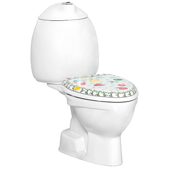 Унитаз-компакт детский с вертикальным выпуском с рисунком (580х302х625 (285)), 9288  фото  в интернет-магазине Санкомп