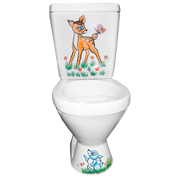 Унитаз-компакт детский с косым выпуском с рисунком (580х300х670(340), 9275 фото  в интернет-магазине Санкомп