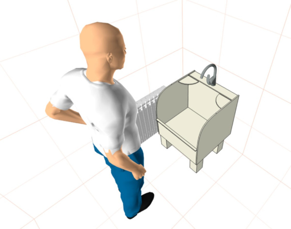 Поддон для уборочного инвентаря 600х600х820 С ЭКРАНОМ полка 100 мм, 20550  фото  в интернет-магазине Санкомп