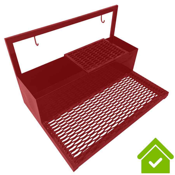 Мойка металлическая для чистки обуви с поддоном шириной 1000мм съемная решетка 450 мм Красная, 21496 фото  в интернет-магазине Санкомп