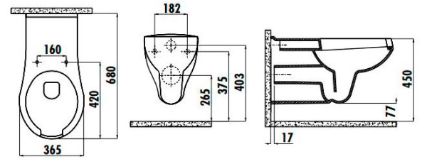 Унитаз для инвалидов МГН подвесной с инсталляцией СИДЕНЬЕ С КРЫШКОЙ  фото  в интернет-магазине Санкомп