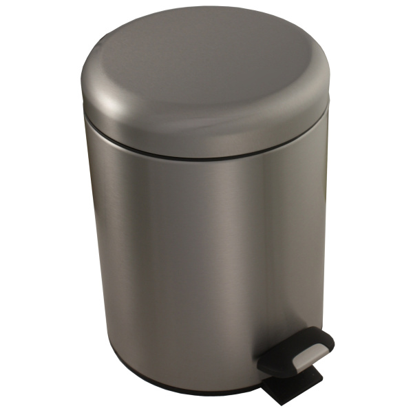 Ведро из нержавеющей стали с подъёмной крышкой 5 литров Матовое, 21213  фото  в интернет-магазине Санкомп