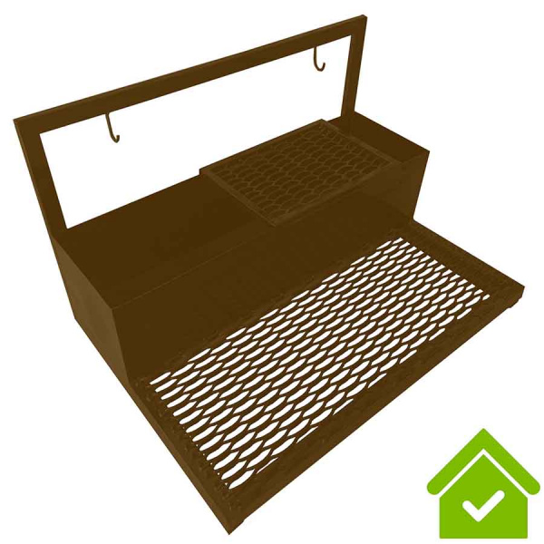 Мойка металлическая для чистки обуви с поддоном шириной 1000 мм, решетка 450мм Коричневая, 21491 фото  в интернет-магазине Санкомп