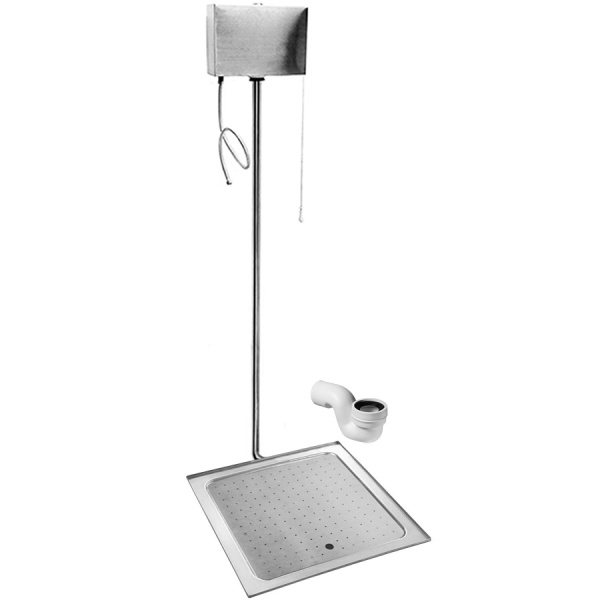 ЧАША ГЕНУЯ С КРЫШКОЙ(ПОДДОН) из нержавеющей стали с рассекателем 700х700х220 с бачком высоким, 14263 фото  в интернет-магазине Санкомп