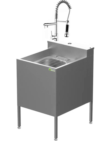 Видуар консольный из нержавеющей стали AISI 304 c бачком, смесителем с душирующим устройством, 20729 фото в интернет-магазине СанКомп www.sancomp.ru
