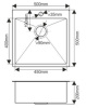 Мойка врезная нержавейка 500х500x200 мм С/О МАТОВАЯ ГРАФИТ с сифоном, 17842 фото  в интернет-магазине Санкомп