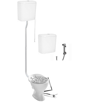 Видуар ВОРОНКООБРАЗНЫЙ,с высоким бачком и бачком для раствора КЕРАМИКА ПЕДАЛЬЮ (БЕЗ СМЕСИТЕЛЯ), 2763 фото в интернет-магазине СанКомп www.sancomp.ru