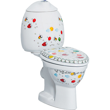 Унитаз-компакт детский с горизонтальным выпуском с рисунком (571х302х660 (305)), 9277  фото  в интернет-магазине Санкомп