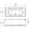 Ванна акриловая прямоугольная гидромассажная 1800х800 мм, 21889 фото  в интернет-магазине Санкомп
