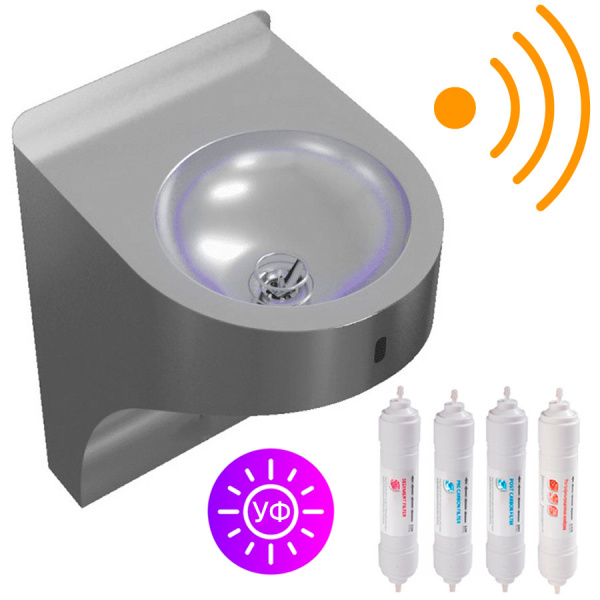 Фонтанчик питьевой автоматический подвесной 1 чаша Х/В, С/Ф, С/УФ, Б/Г, Б/ТО, 290x390x570 26637 фото  в интернет-магазине Санкомп