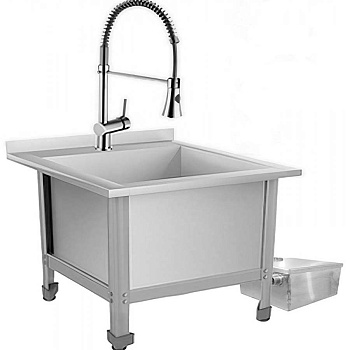Слив из нержавеющей стали 530х600х600 смеситель пескоуловитель 17л С РАЗРЫВОМ СТРУИ, 21149 фото  в интернет-магазине Санкомп