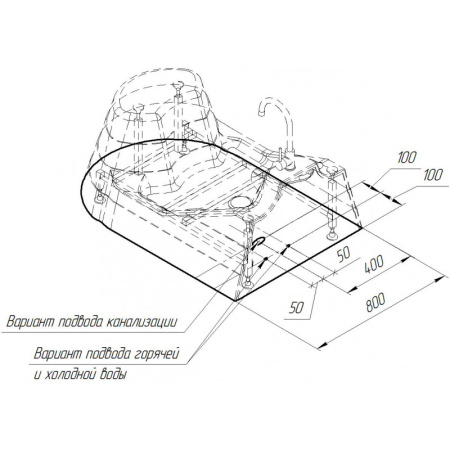 Ногомойка акриловая 1200х800 мм, 16023 фото  в интернет-магазине Санкомп
