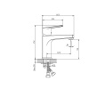 Смеситель для раковины ОДНОРЫЧАЖНЫЙ настольный литой излив, длина излива 123 мм, высота 99 мм, 26200 фото  в интернет-магазине Санкомп