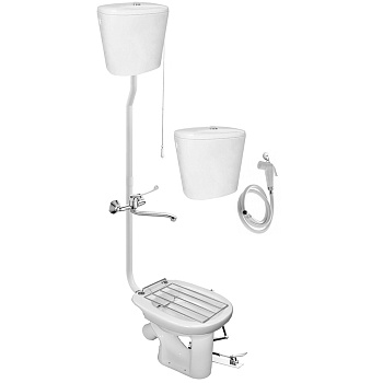 Видуар СБ-2 АНТИВСПЛЕСК, с высоким бачком и бачком для раствора КЕРАМИКА, ПЕДАЛЬ, СМЕСИТЕЛЬ, 26938 фото  в интернет-магазине Санкомп