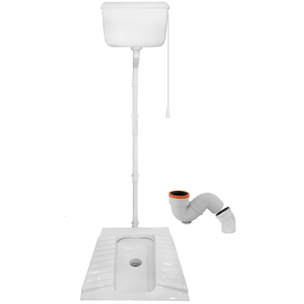 Чаша Генуя КЕРАМИКА УСИЛЕННАЯ с бачком высокорасположенным ПЛАСТИК ЭКОНОМ сифон УНИВЕРСАЛЬНЫЙ, 18519 фото  в интернет-магазине Санкомп