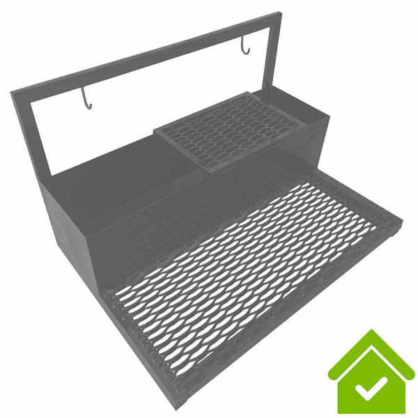 Мойка металлическая для чистки обуви с поддоном шириной 1000 мм,съемная решетка 450 мм, Серая, 21493 фото  в интернет-магазине Санкомп
