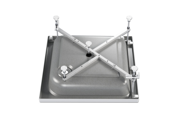 Поддон акриловый квадратный 900х900х300(150) мм, Ø 50 мм с экраном и ножками 21513  фото  в интернет-магазине Санкомп