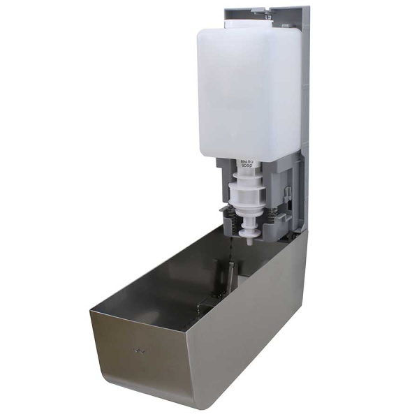 Дозатор для жидкого мыла настенный из нержавеющей стали 1000 мл вертикальный Матовый, 25371 фото  в интернет-магазине Санкомп