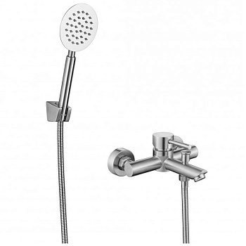 Смеситель нержавеющая сталь для ванны и душа короткий литой излив 183 мм, 26168 фото  в интернет-магазине Санкомп