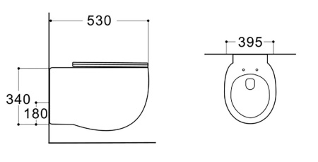 Унитаз подвесной БЕЗОБОДКОВЫЙ БЕЛЫЙ (530х395х340) С СИДЕНЬЕМ МИКРОЛИФТ, 24745 фото  в интернет-магазине Санкомп