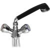 Смеситель для кухни двухвентельный С ВЫТЯЖНЫМ ДУШЕМ 160х110 мм 1/2" ручки "ЭКСПОРТ"  фото  в интернет-магазине Санкомп