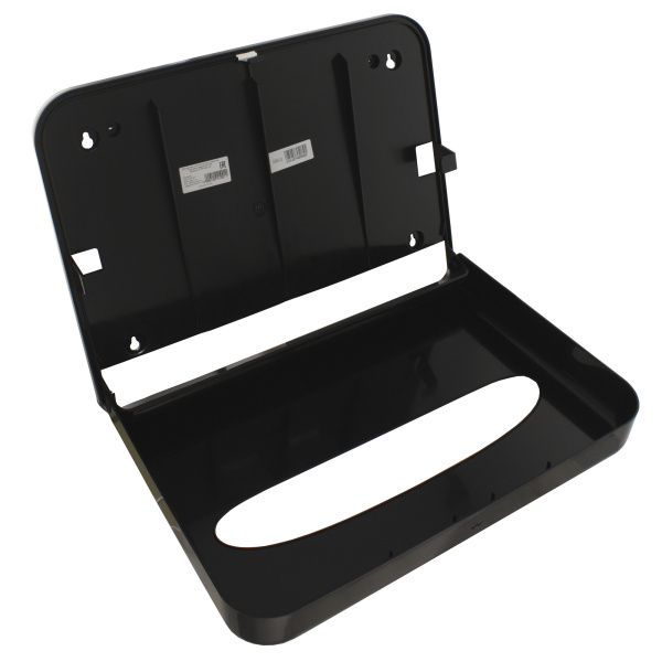 Диспенсер для покрытий на унитаз пластиковый 1/2 сложения Черный, 21205 фото  в интернет-магазине Санкомп