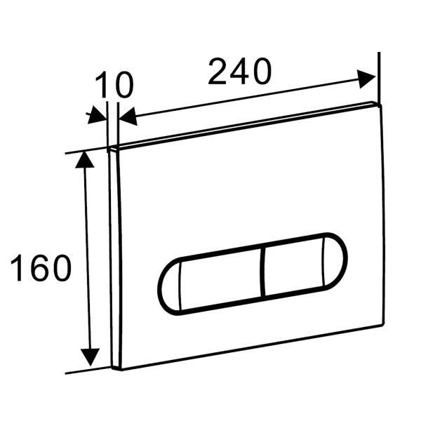 Кнопка смыва двойная, пластик, черный матовый 22441 фото  в интернет-магазине Санкомп