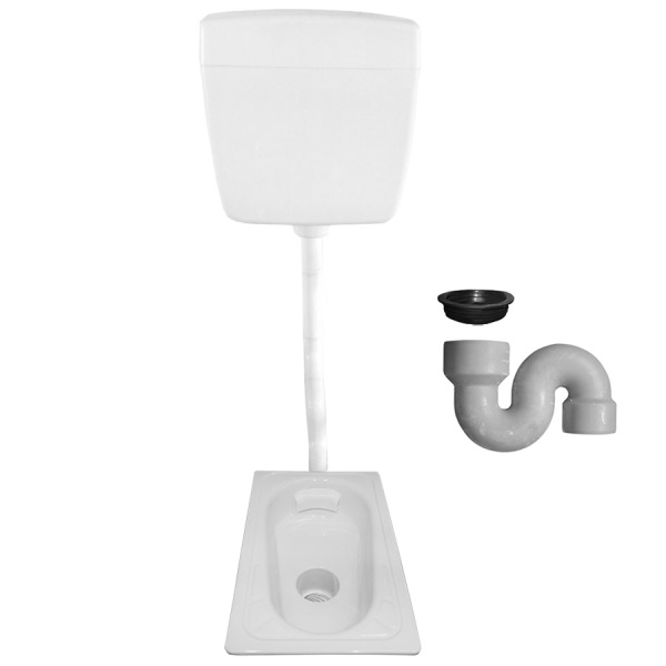 Чаша Генуя СТАЛЬ центральный выпуск бачок средний ПЛАСТИК сифон вертикальный, манжета ЭКОНОМ, 11518 фото  в интернет-магазине Санкомп