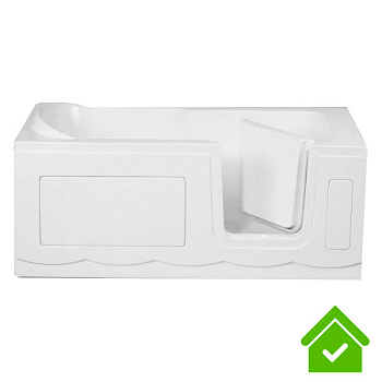 Ванна для инвалидов и пожилых с дверцей лежачая 1500х750х610 мм ПРАВАЯ 22024 фото  в интернет-магазине Санкомп